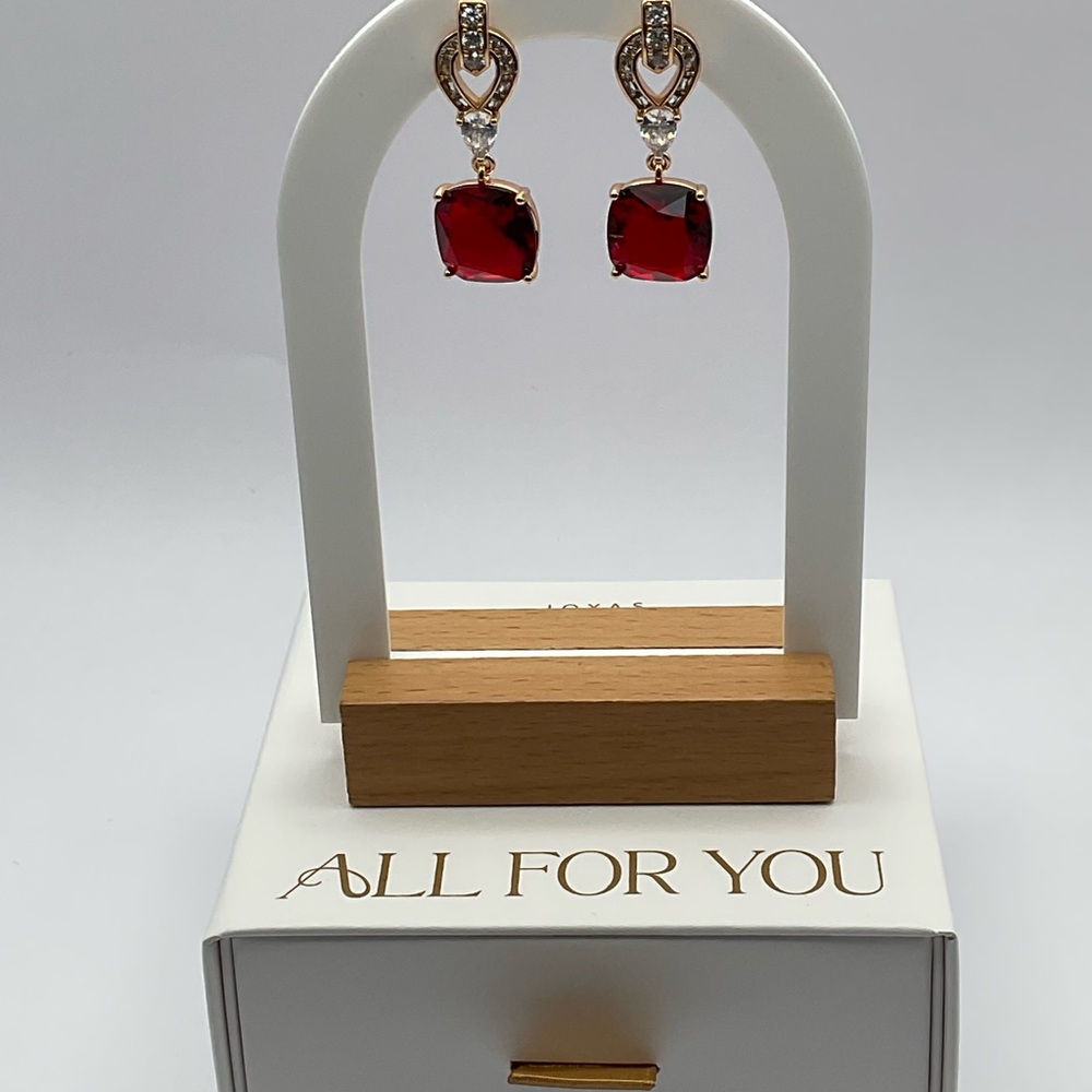Ruby Red Drop Earrings